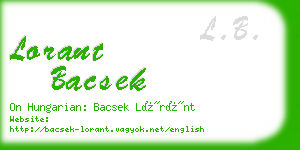 lorant bacsek business card